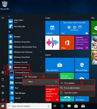 Open command prompt as an admin