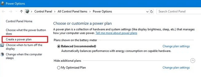 Create a Power Plan
