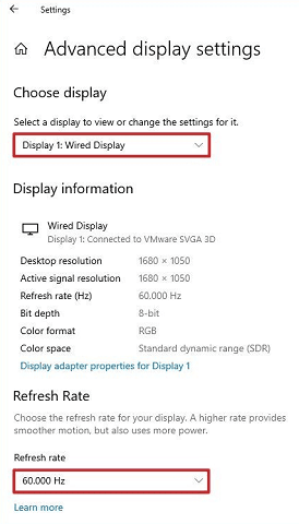 lowest possible refresh rate