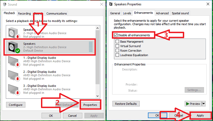 Remove audio enhancements
