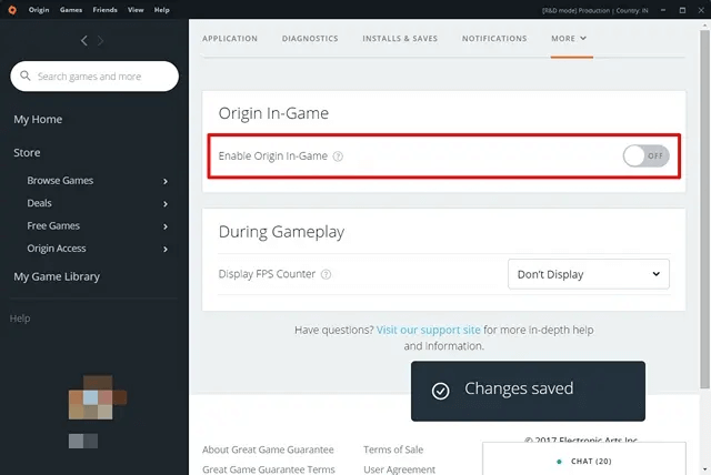 enable origin in-game