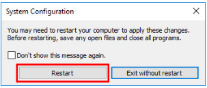 Restart to boot your computer again