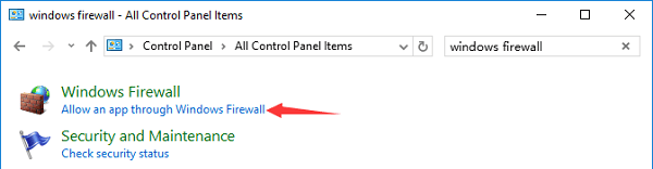 Windows Firewall and Allow an app through Windows Firewall