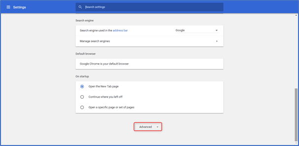 google chrome advanced setting