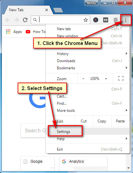 Perform a browser update -open setting
