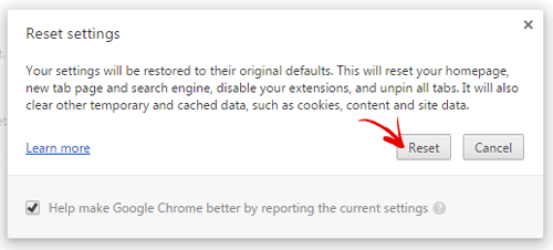 Reset Chrome