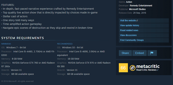 Check the system requirements of the game