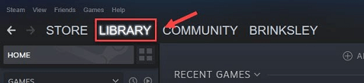 Open steam and click on library