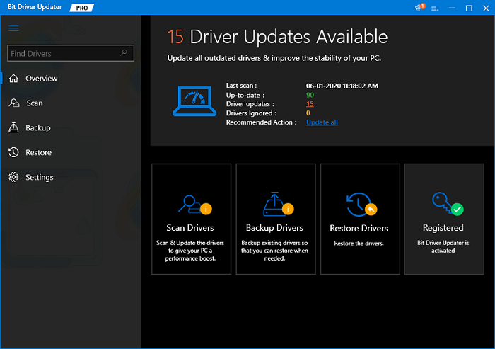 Bit Driver Updater- Scan
