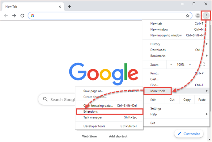 Click on Chrome Extensions