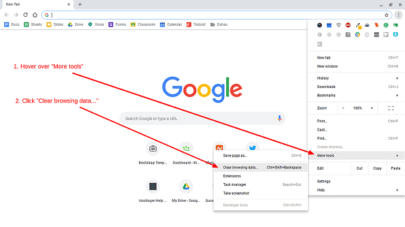 Clear browsing data