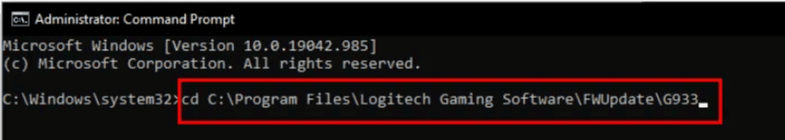 Logitech Gaming Software command in cmd