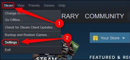 Perform Steam Library repairing - Open steam setting