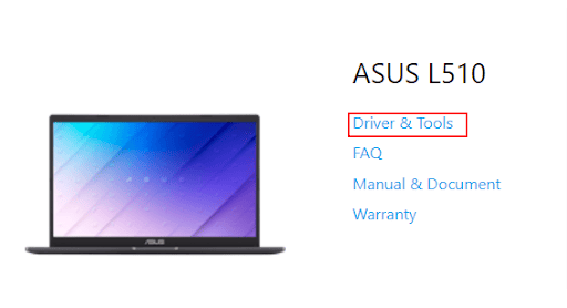 Driver & Tools from asus website