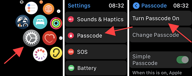 Unlocking Apple Watch using a passcode