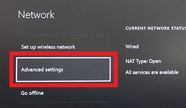 Go to the Network Settings