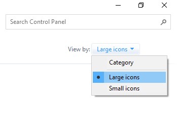 select Large icons