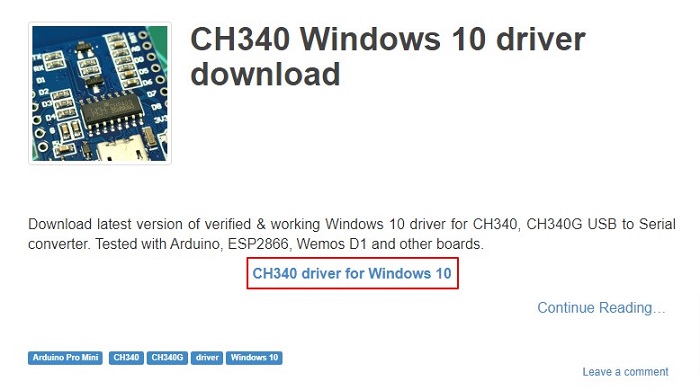 CH340G Driver download